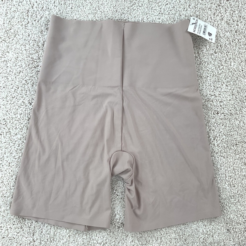 Skinnygirl Smoothers & Shapers High Waist Mid-Thigh Shorts Tan MED